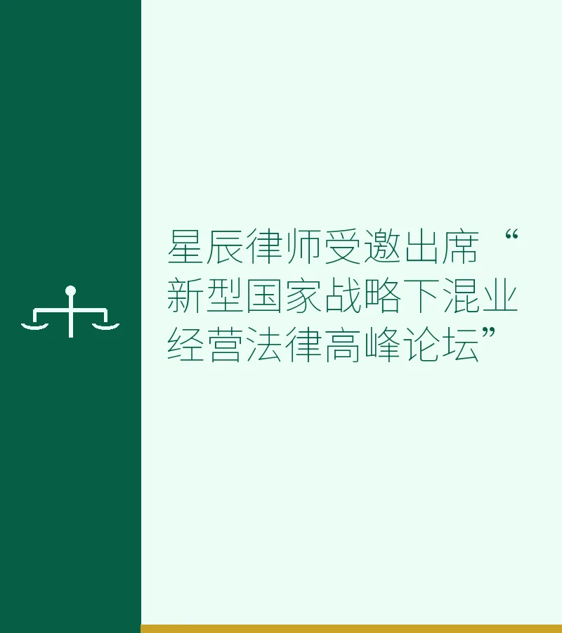 星辰律师受邀出席“新型国家战略下混业经营法律高峰论坛”